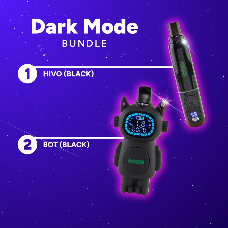 Two electronic devices labeled 'HIVO' and 'BOT' on a purple background with 'Dark Mode Bundle' text.