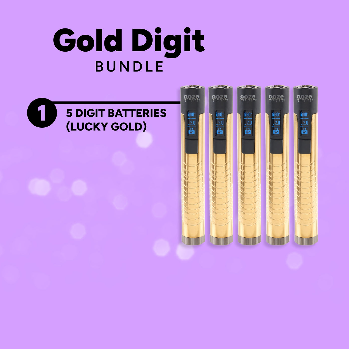 Digit Smart Tech 510 Battery 5-Pack – Gold