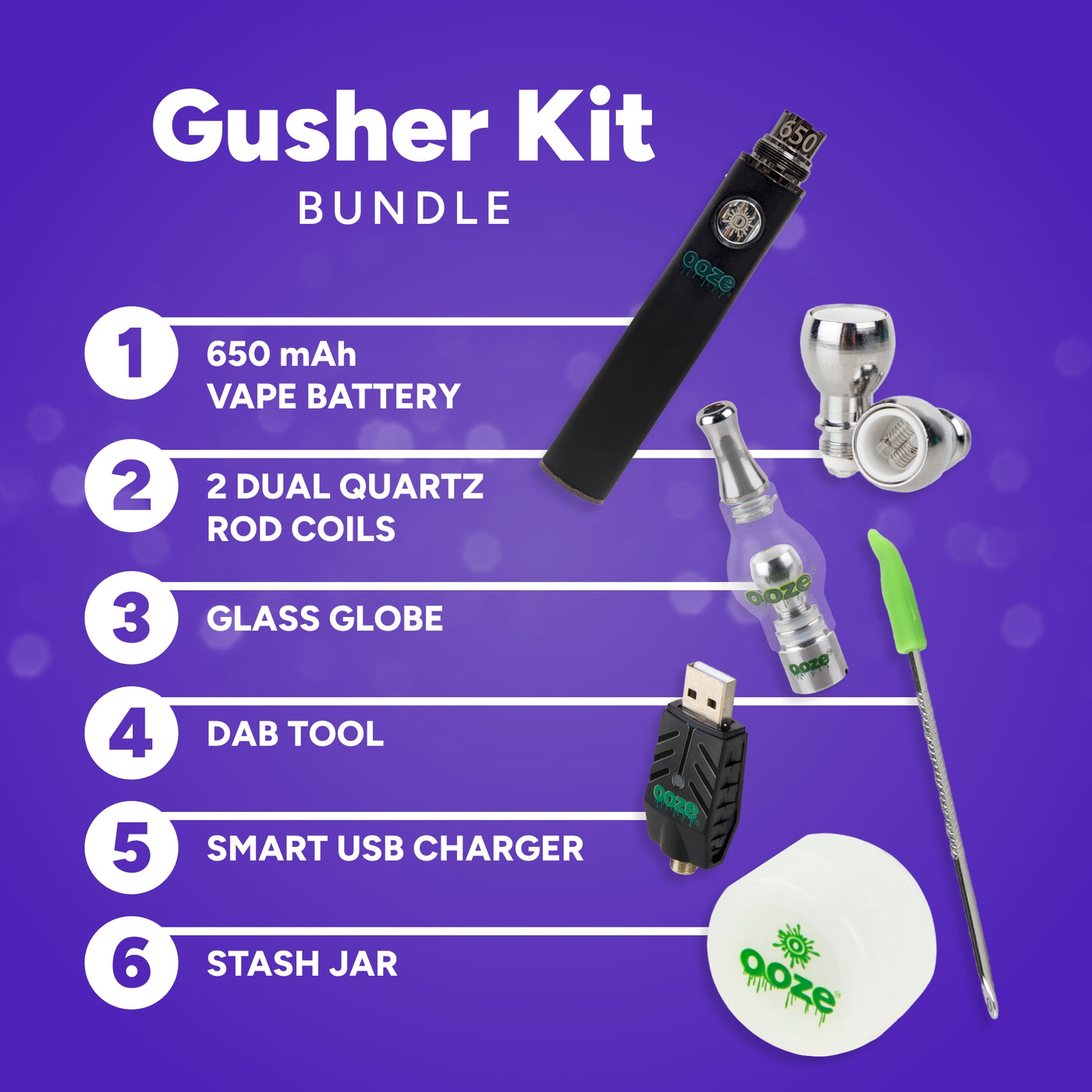 Ooze Gusher Glass Globe Vaporizer Kit