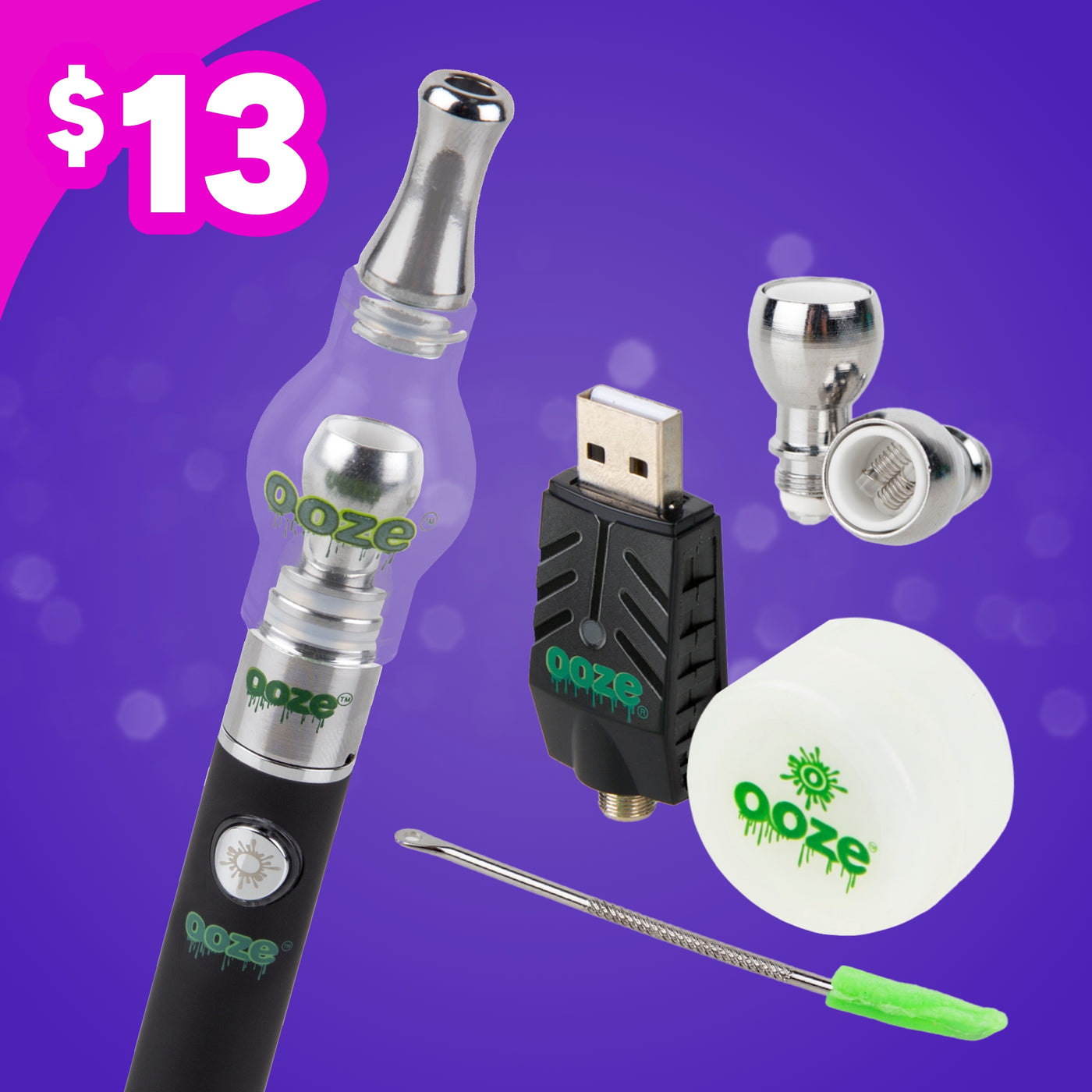Ooze Gusher Glass Globe Vaporizer Kit