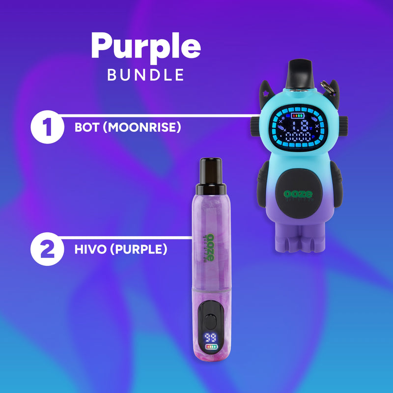 Purple product bundle with 'BOT' and 'HIVO' on a gradient purple and blue background