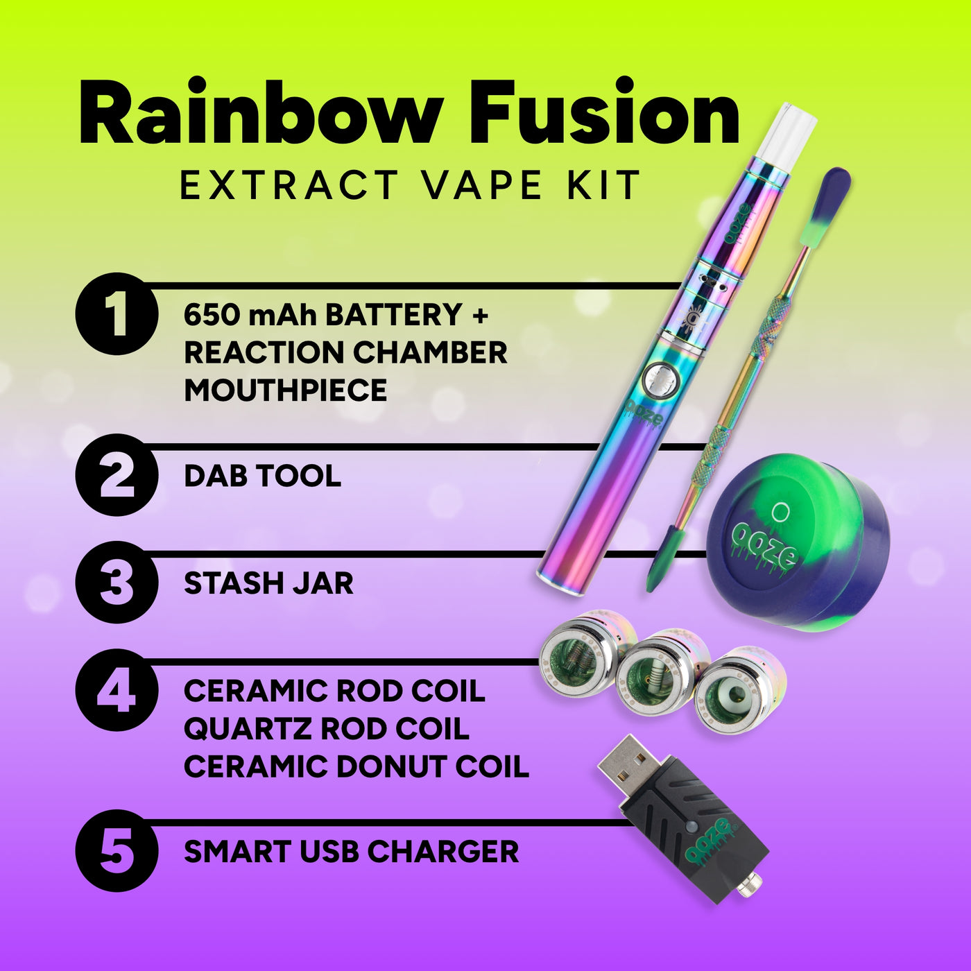 Vape Ooze Fusion Pen Starter Kit - Rainbow | Ooze Vape Ooze Fusion Pen Starter Kit - Rainbow | Ooze