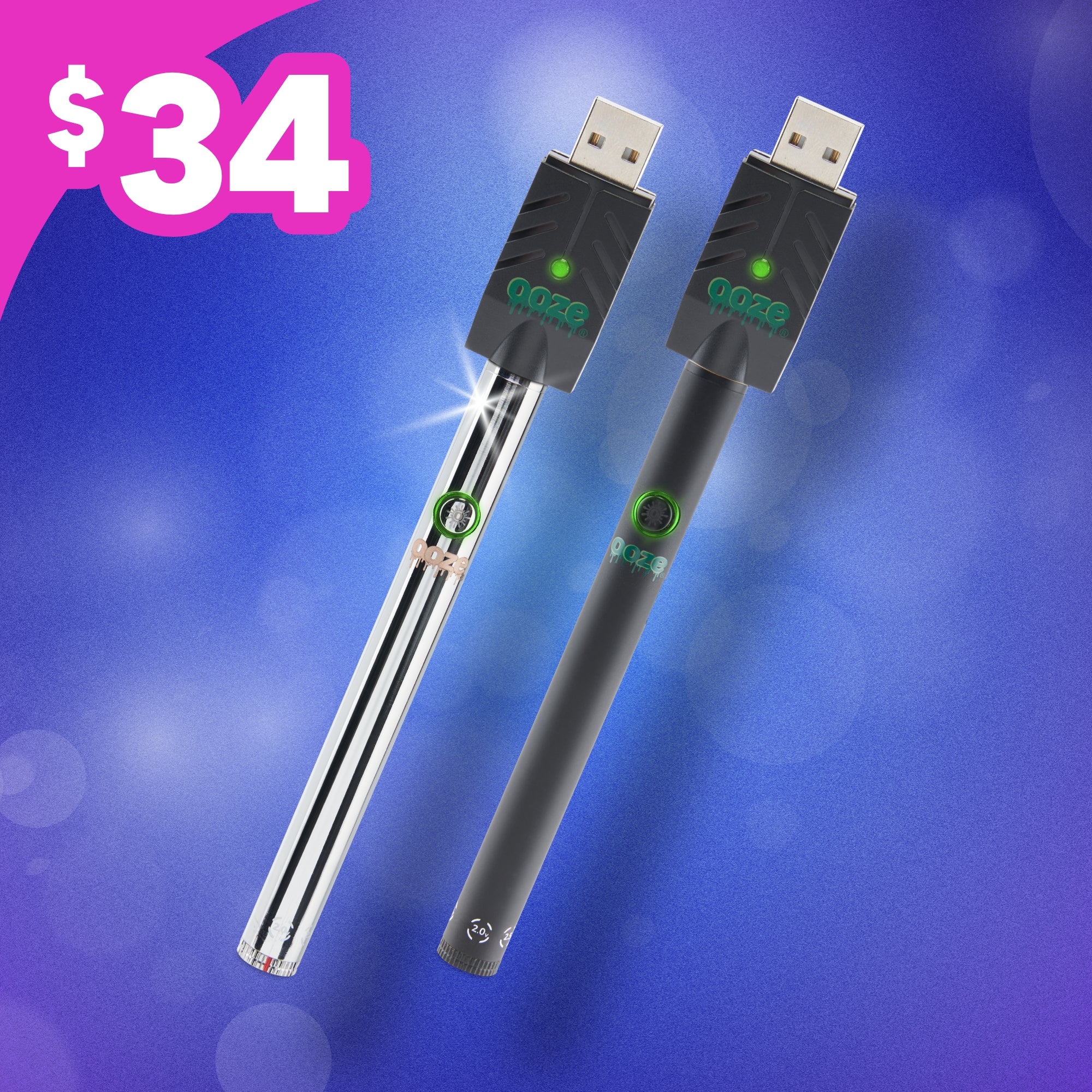 Black & Chrome Twist Slim Pen 2.0 Duo — Ooze Pen Deals