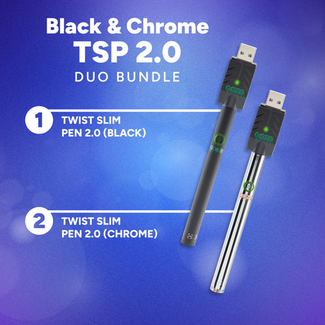 Black & Chrome Twist Slim Pen 2.0 Duo