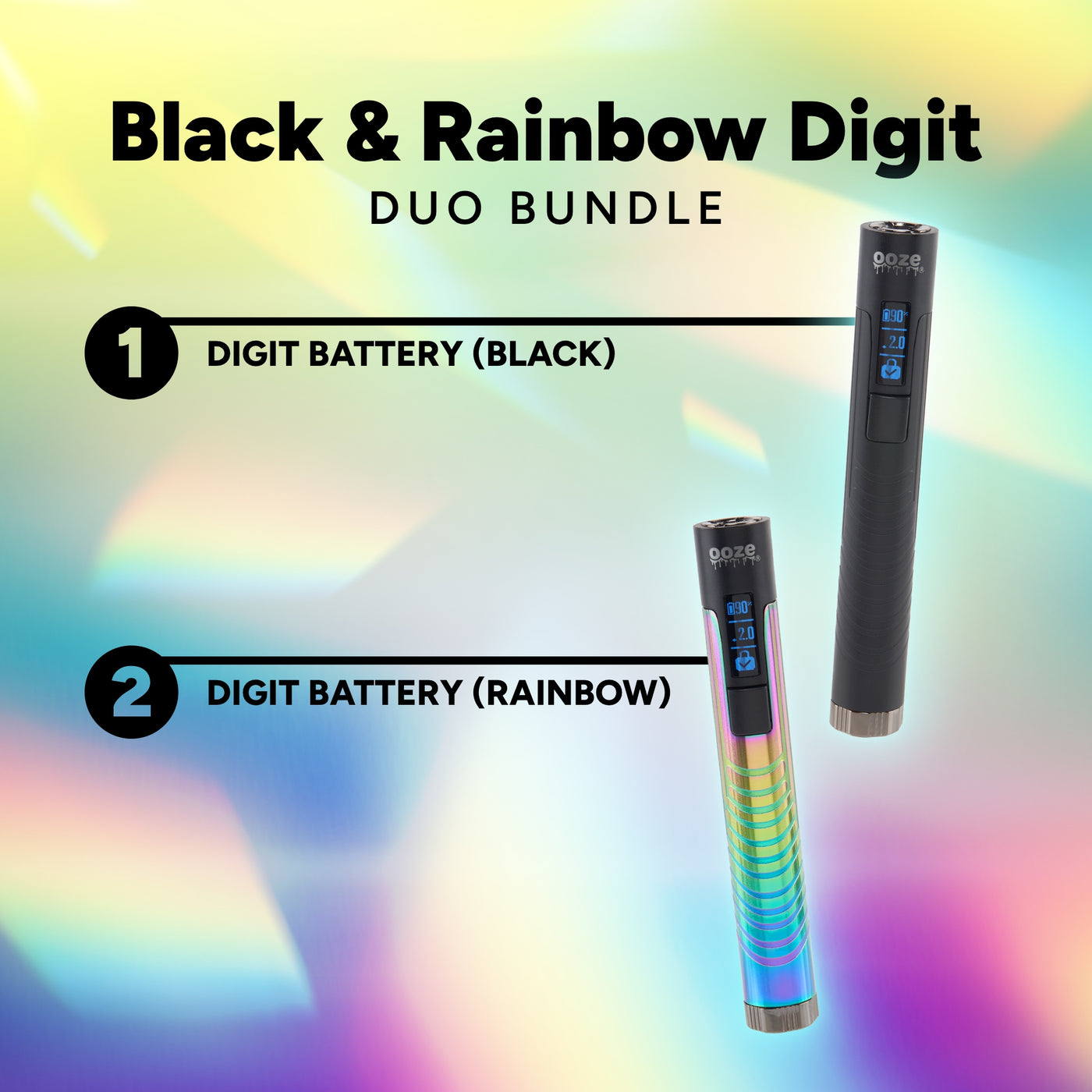 Black & Rainbow Digit Duo