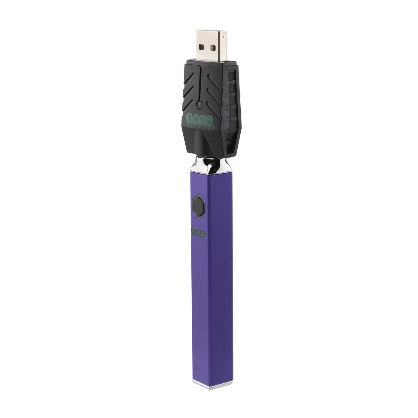 Purple Quad 2 battery on angle with smart charger attached