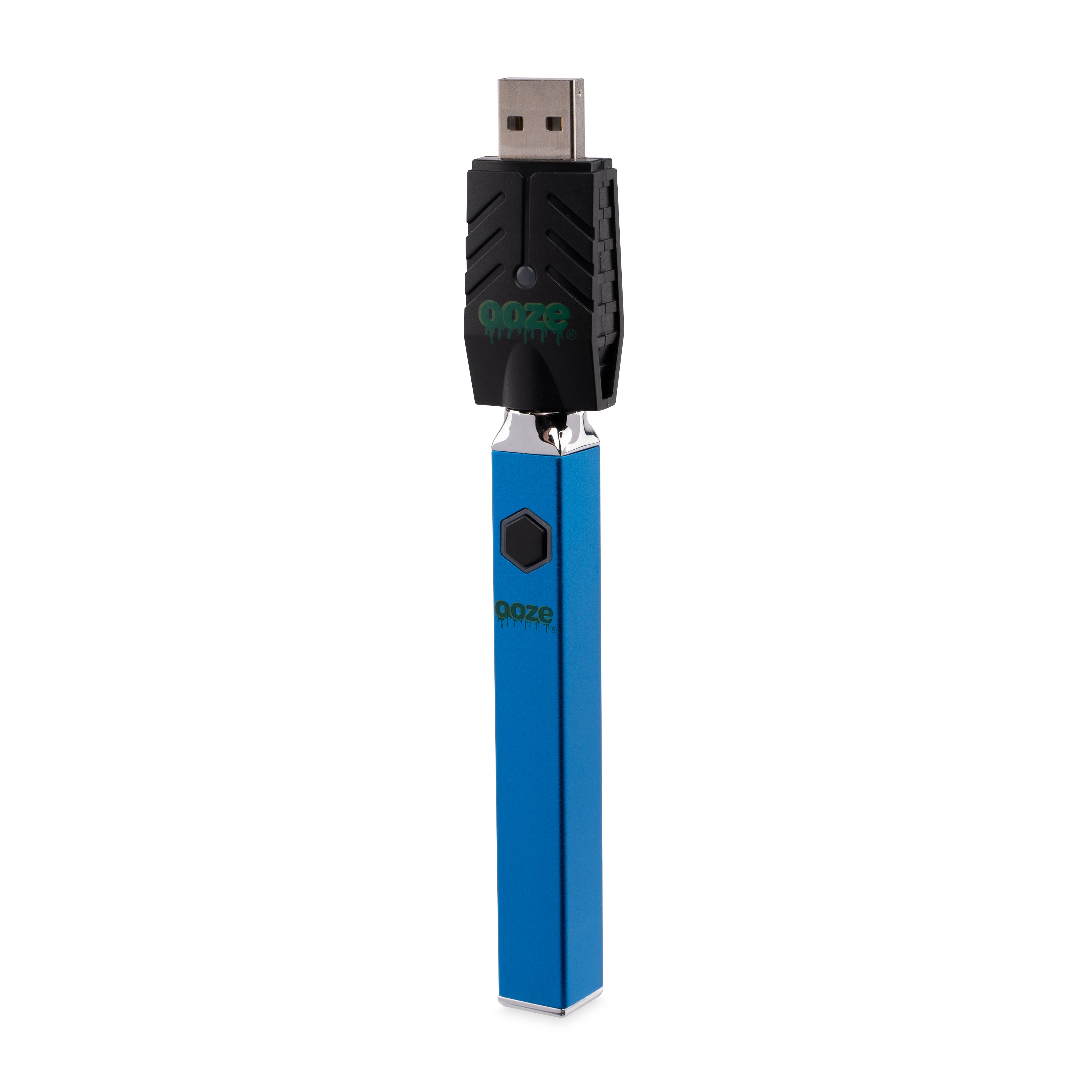 Ooze Sapphire Blue Quad 510 Thread 500 mAh Square Vape Pen Battery + USB  Charger