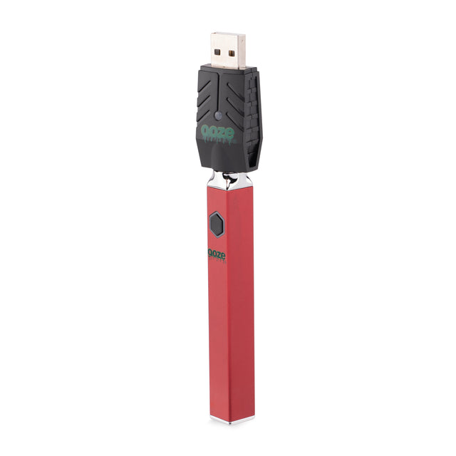 Diagonal view of Quad Red Square Vape to display flat sides