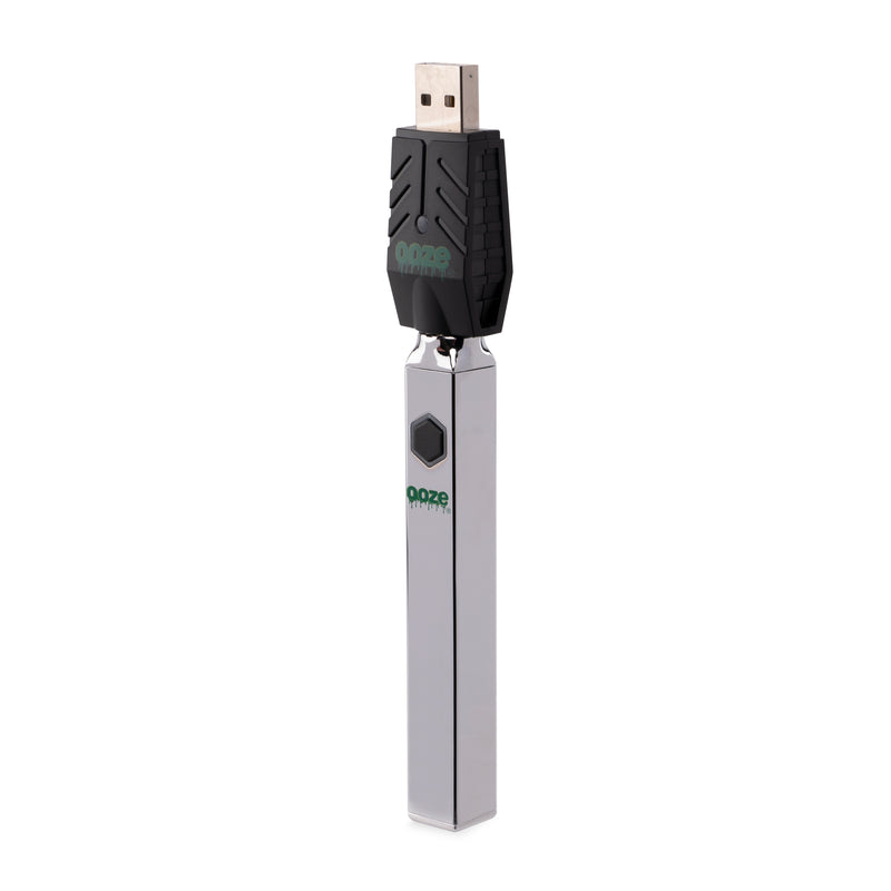 Diagonal view of Quad Chrome Square Vape to display flat sides