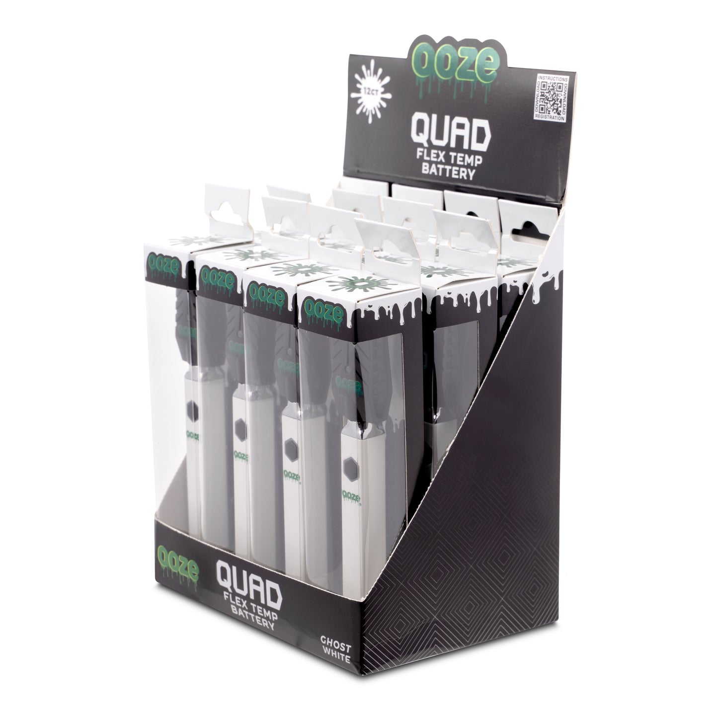 Quad - 500 mAh Square Flex Temp Battery - Ghost White