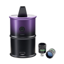 Galaxy Purple Electro Barrel e-rig shown next to two onyx atomizer coils