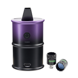 Galaxy Purple Electro Barrel e-rig shown next to two onyx atomizer coils