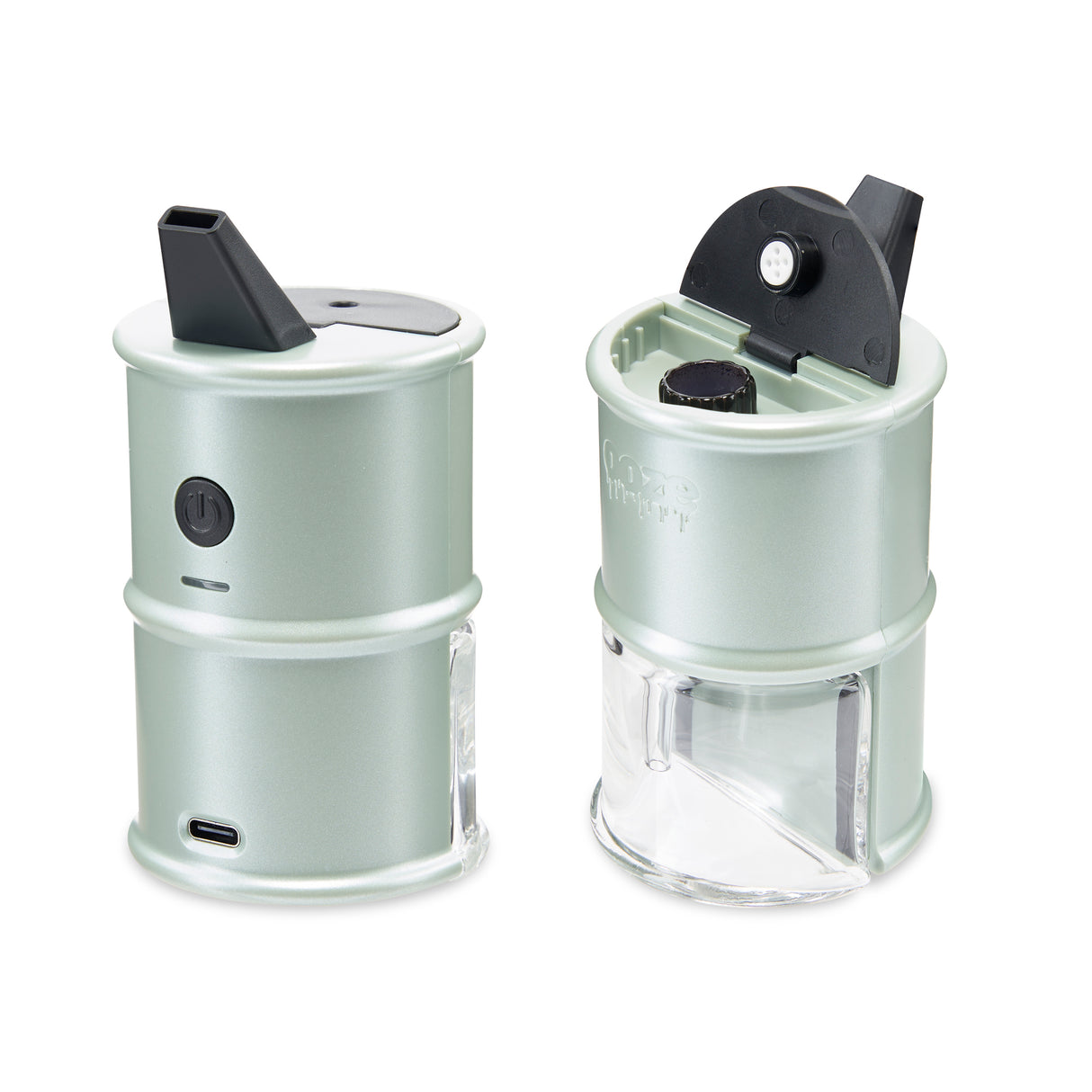 front view and back view of two sage electro barrel electric dab rig