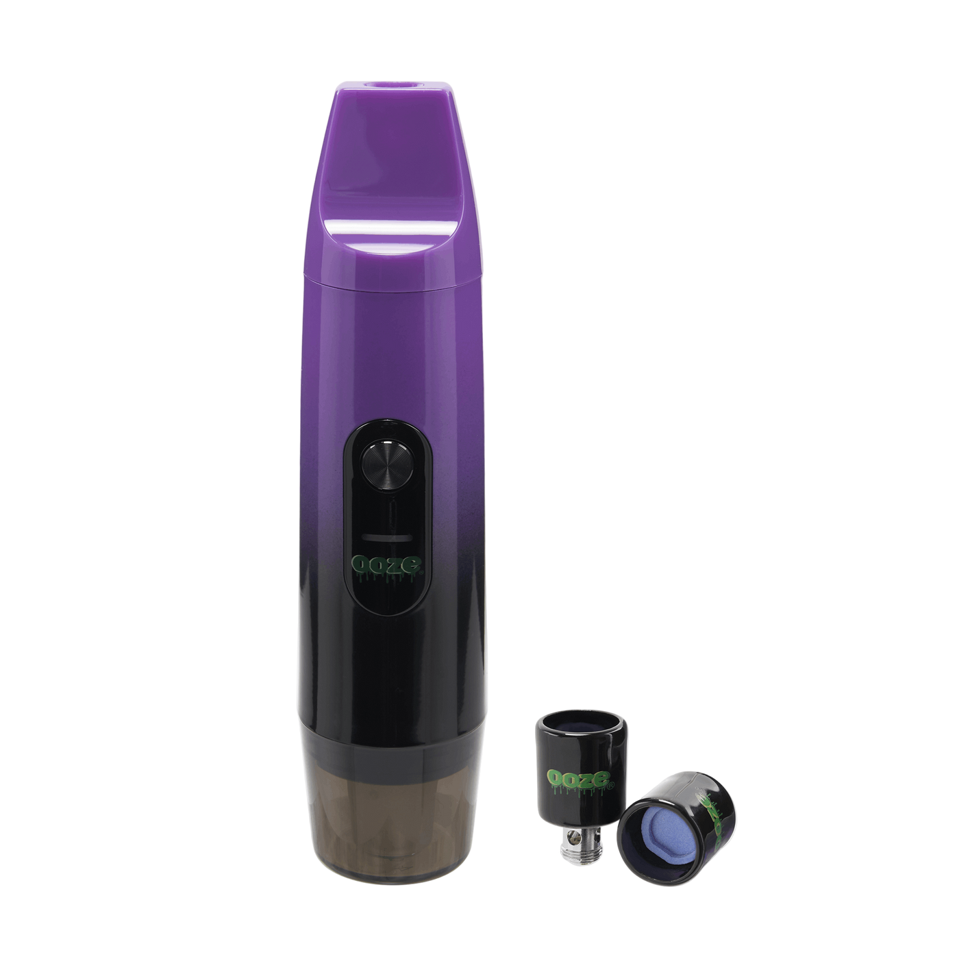 Front view of Purple Booster extract vape with attachments 