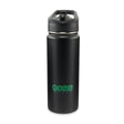 The black Ooze Water Bottle is shown with the mouthpiece closed and the ooze logo facing the camera straight-on.