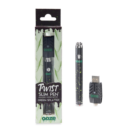 Twist Slim Pen – 320 mAh Flex Temp Battery – Green Splatter
