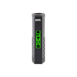 The black Novex 2 battery with the screen turned on