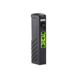 Angled view of black Novex 2 battery with the screen turned on