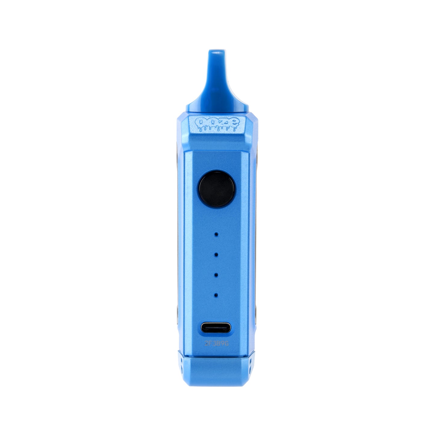 The arctic blue Ooze Duplex 2 extract vaporizer is shown with the magnetic plate removed to show the interface