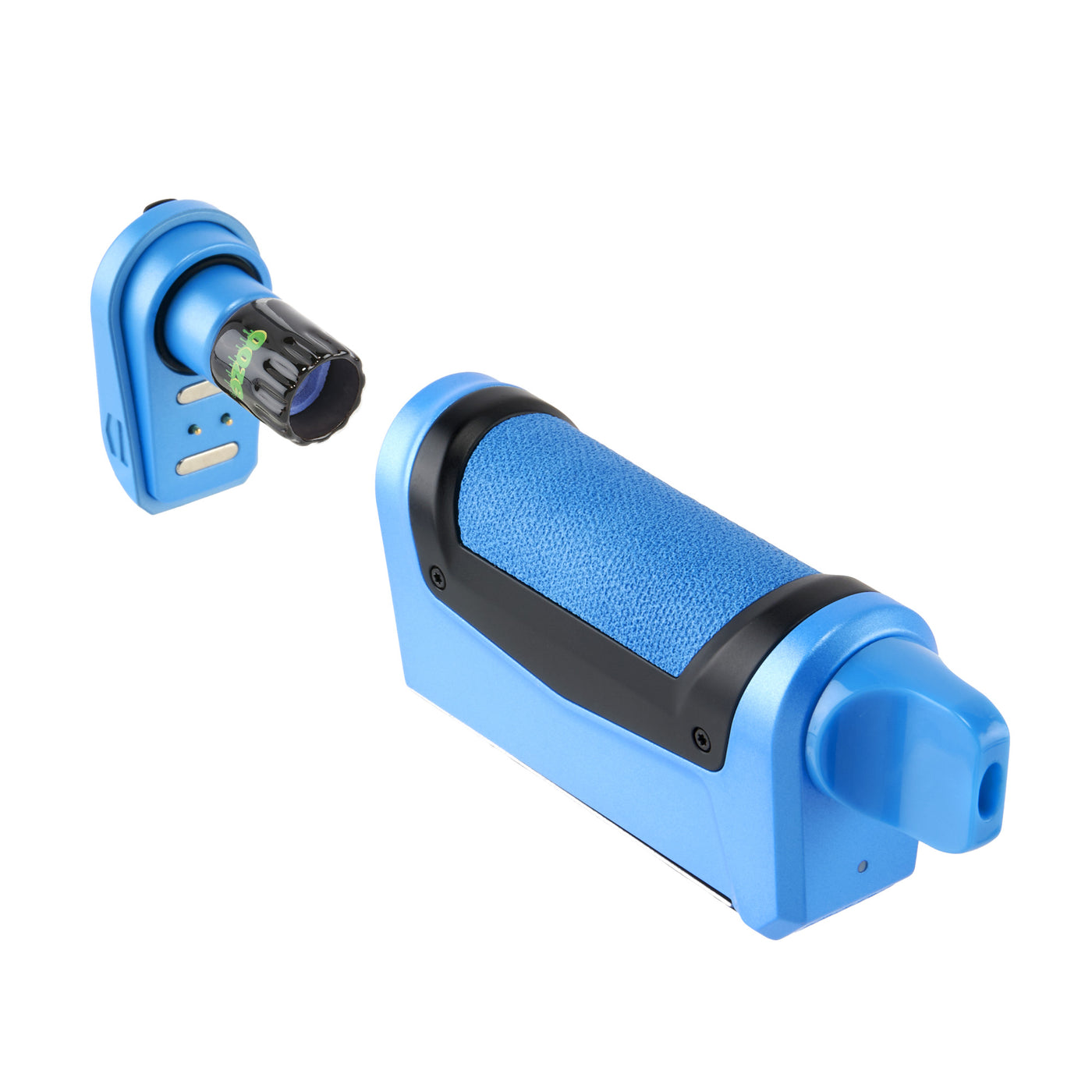 bottom of Duplex 2 blue concentrate vaporizer removed from rest of body