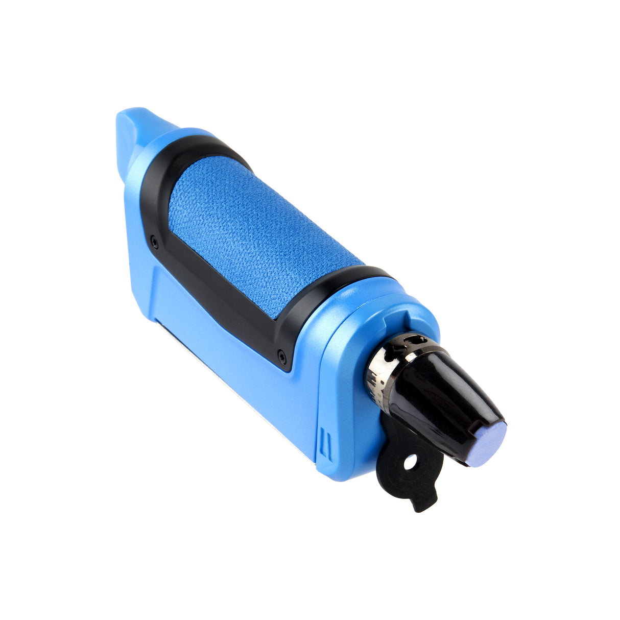 mouthpiece of Duplex 2 blue concentrate vaporizer removed from body