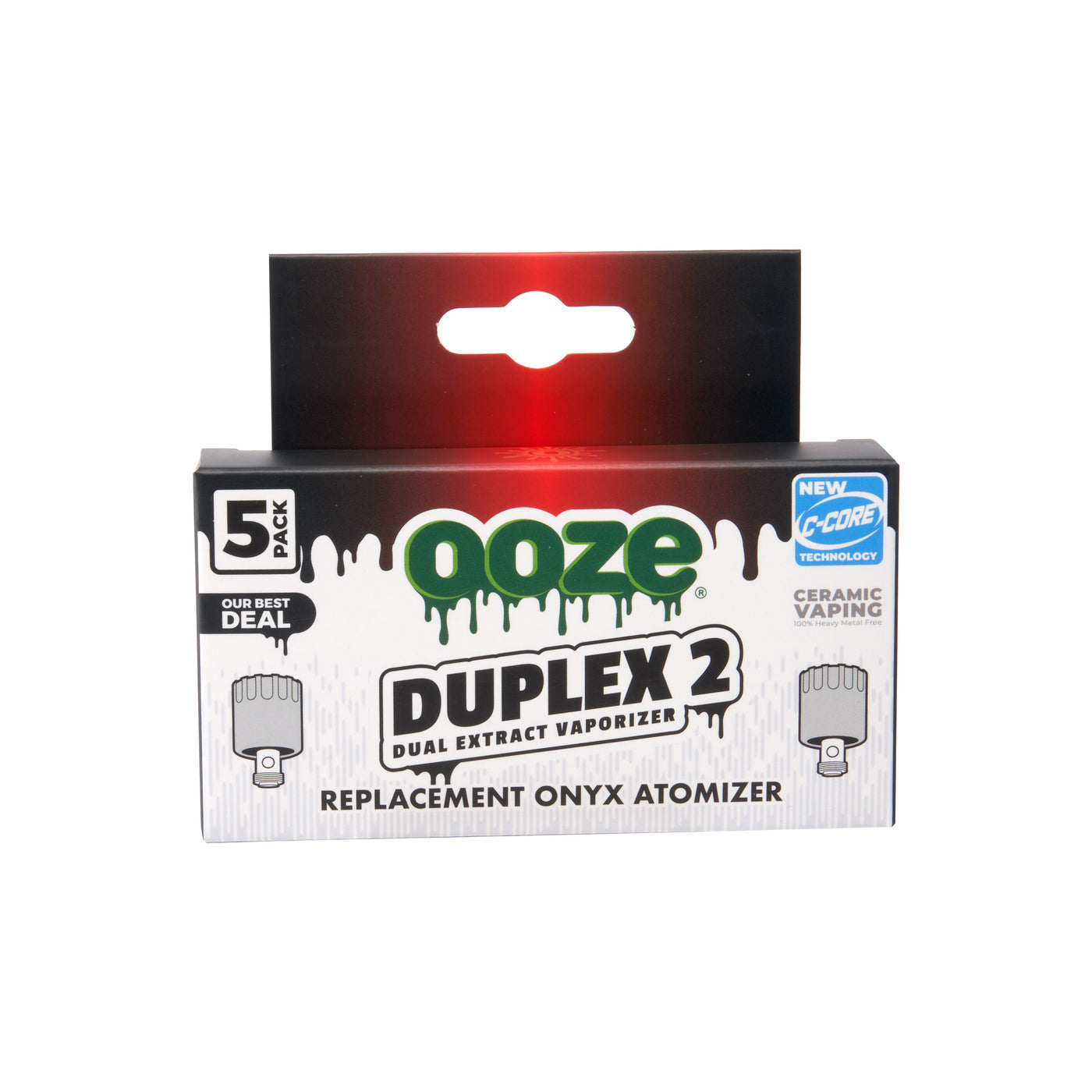 5-pack of replacement Duplex 2 Onyx Atomizers box