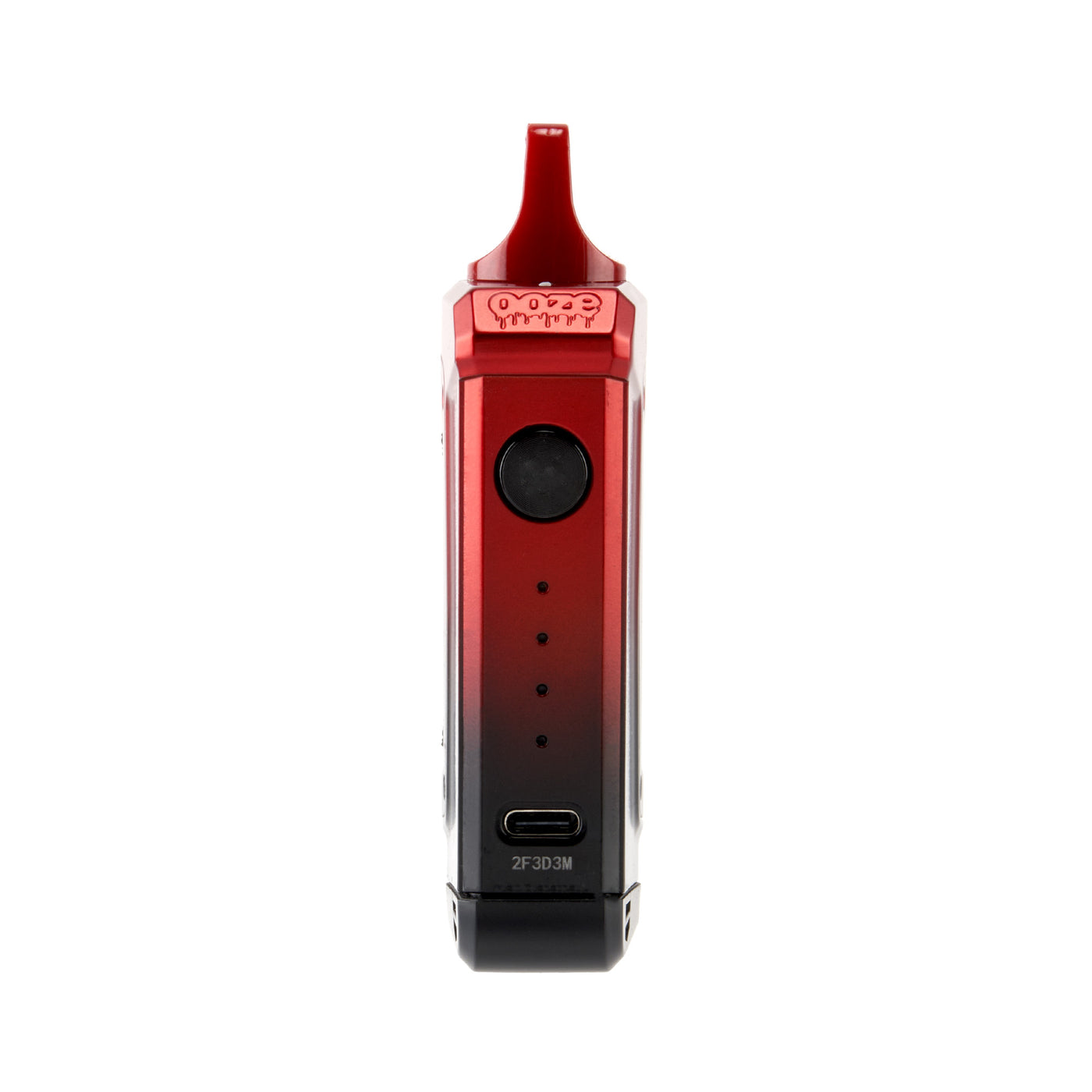 side view of sleek Duplex 2 red and black concentrate vaporizer