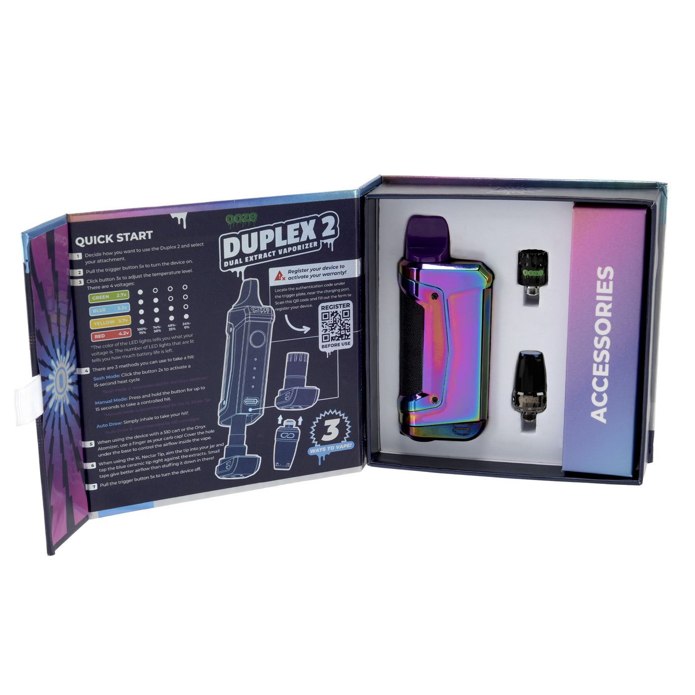 Rainbow Duplex 2 Concentrate & 510 Vaporizer | Ooze Rainbow Duplex 2 Concentrate & 510 Vaporizer | Ooze