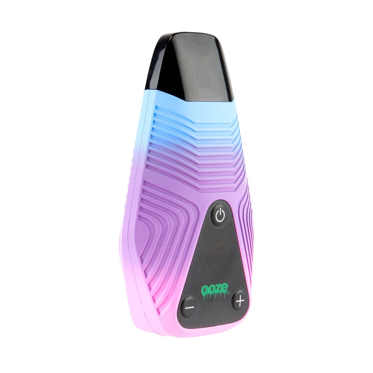 Side view of Brink blue and purple weed vape 
