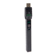 angled view of black Quad 2 square vape including USB charger