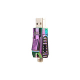 Angled view of rainbow Bolt 510 USB Charger with type-c port shown