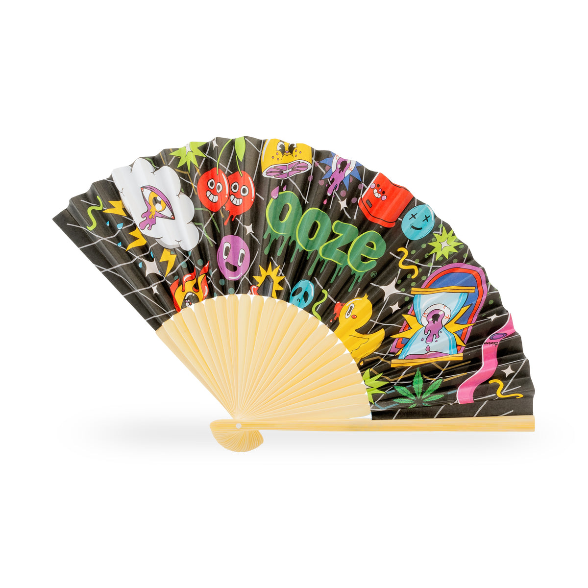 The Time Warp paper fan opened to show the design