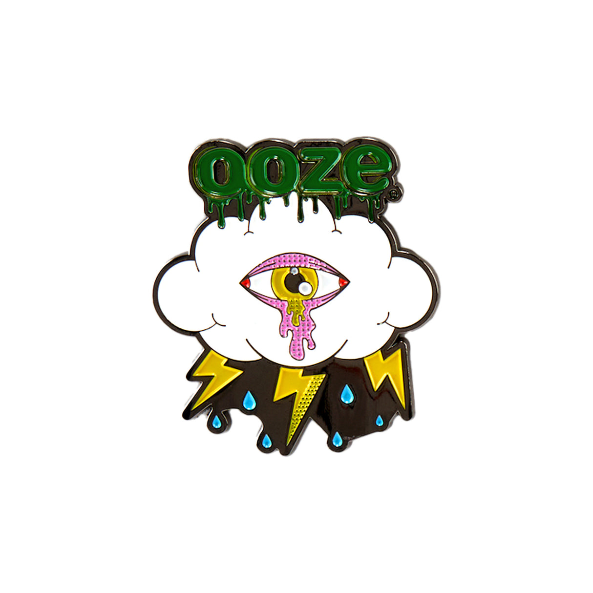 Eyeball Storm Cloud design enamel pin