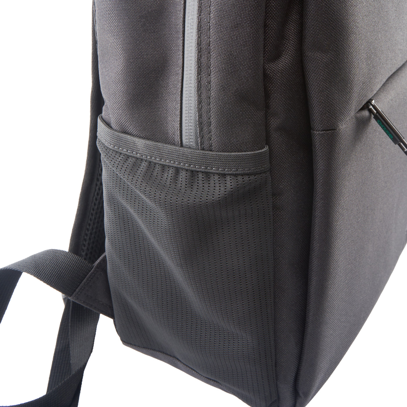 Close up side view of Black smell proof Traveler Series backpack 