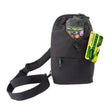 Black smell proof Traveler Series crossbody bag with water bottle insert