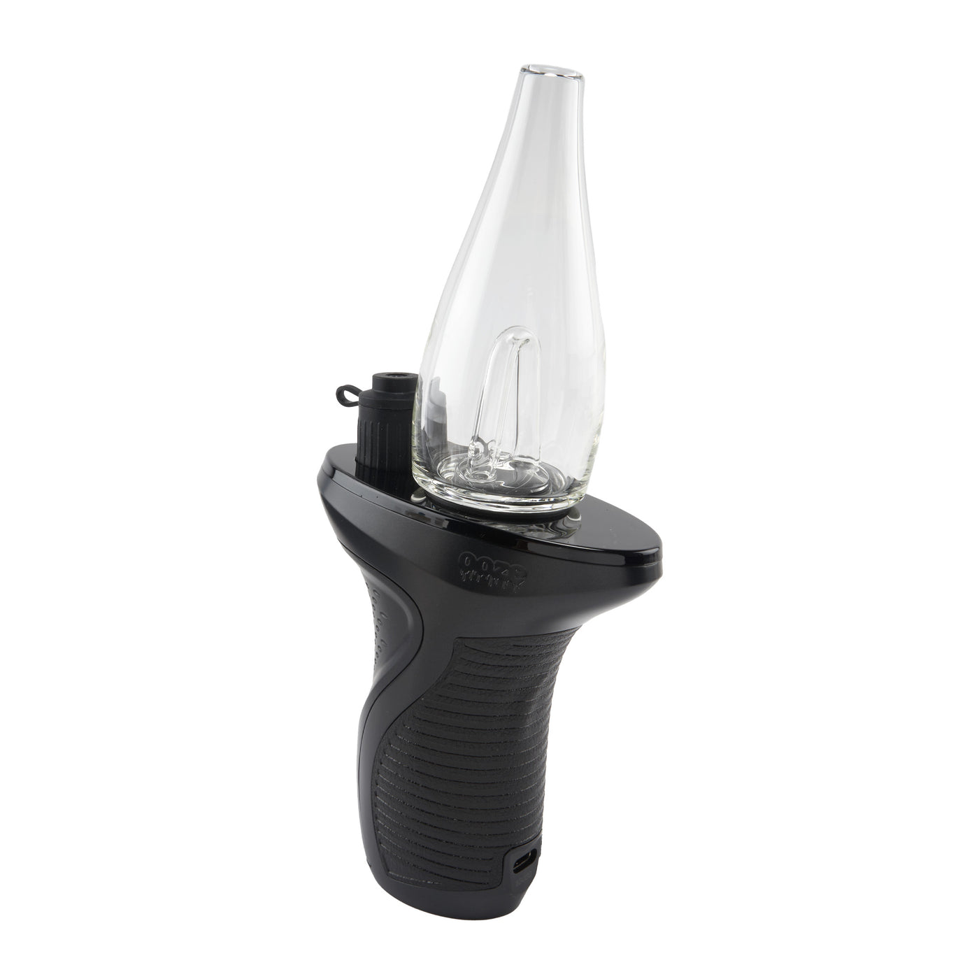 Angled view of Black Ooze Trigger Vaporizer Max e-rig