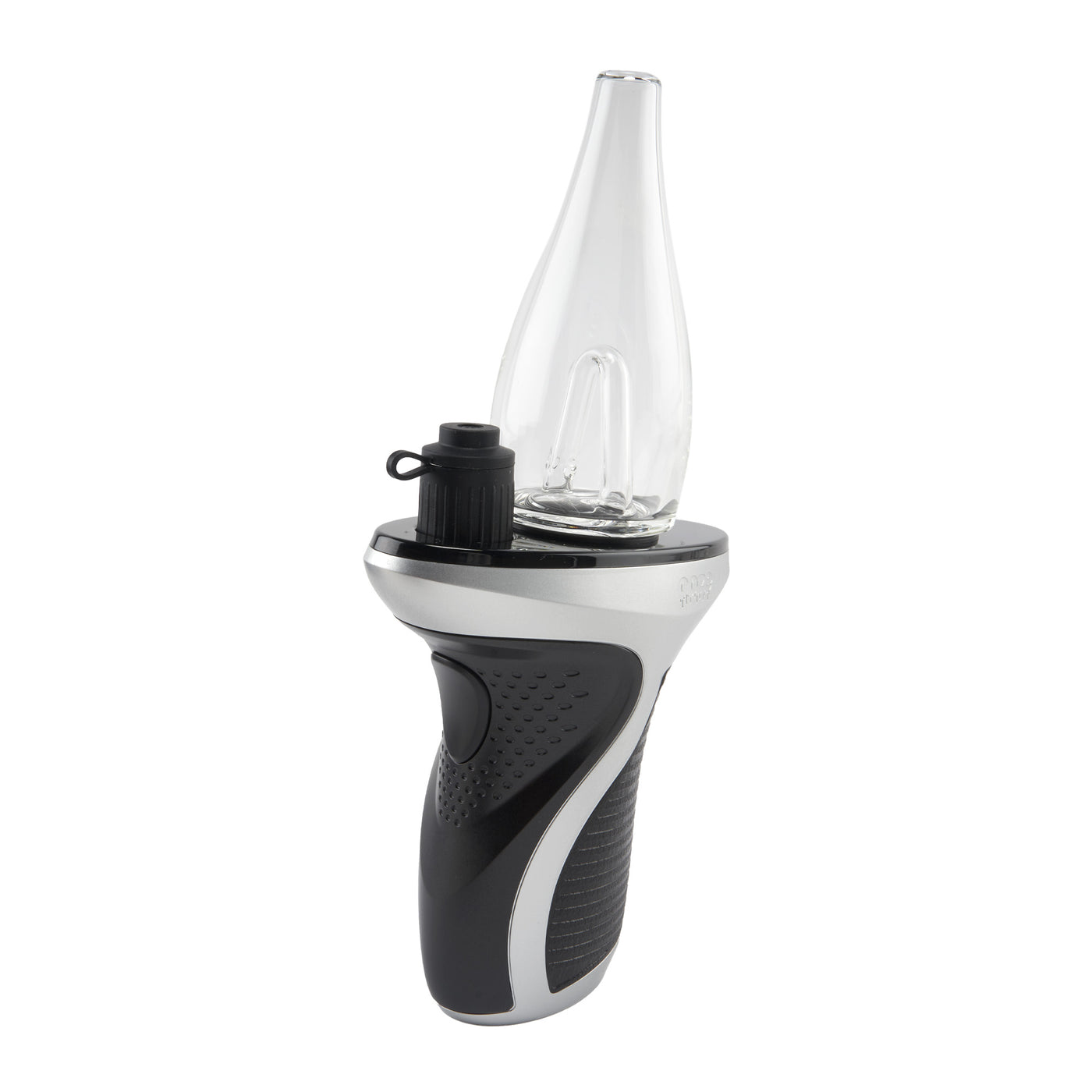 Angled view of Chrome Ooze Trigger Vaporizer Max e-rig