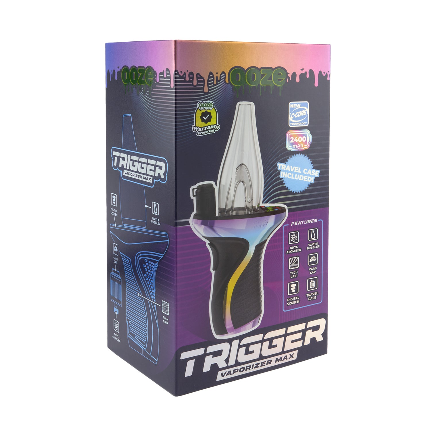 Trigger Vaporizer Max – C-Core 2400 mAh - Rainbow – Ooze