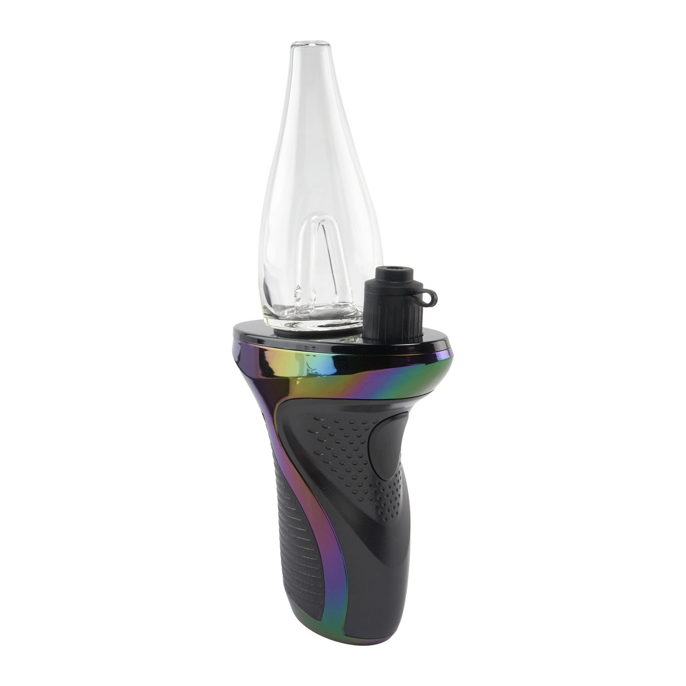 Angled view of Rainbow Ooze Trigger vaporizer max e-rig