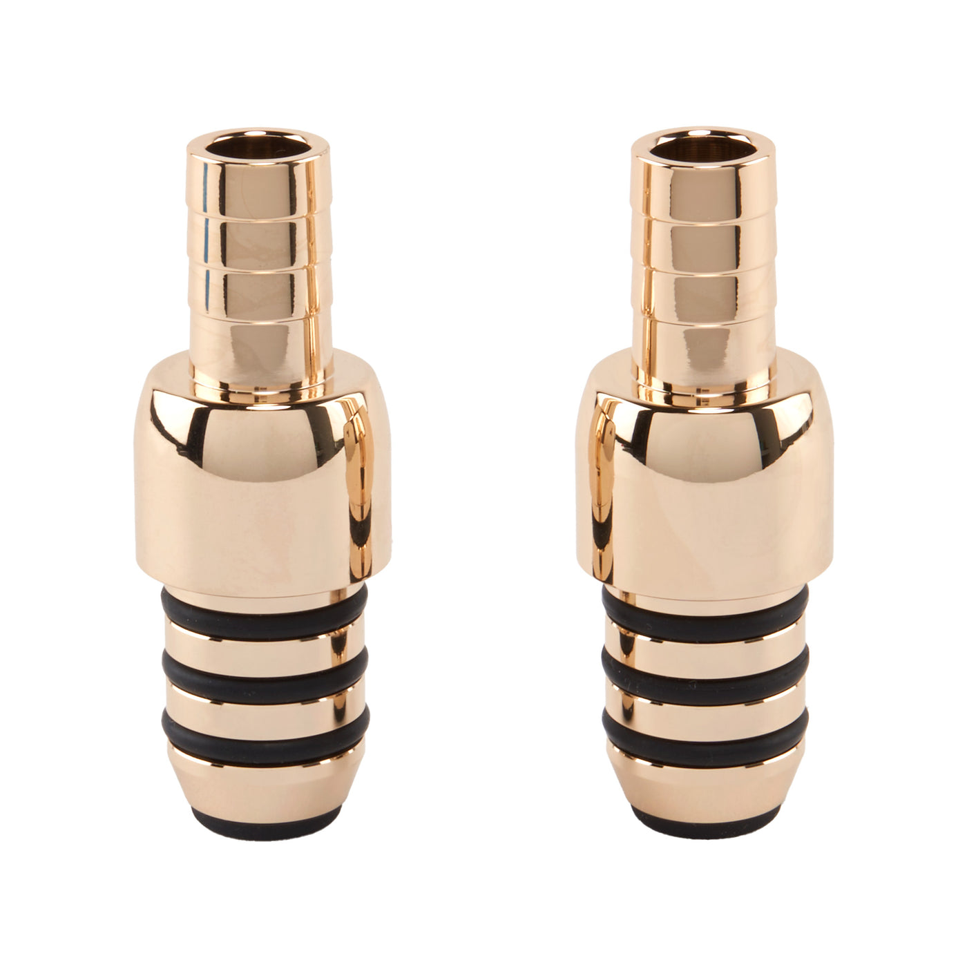 Close-up of gold hookah dab rig attachments