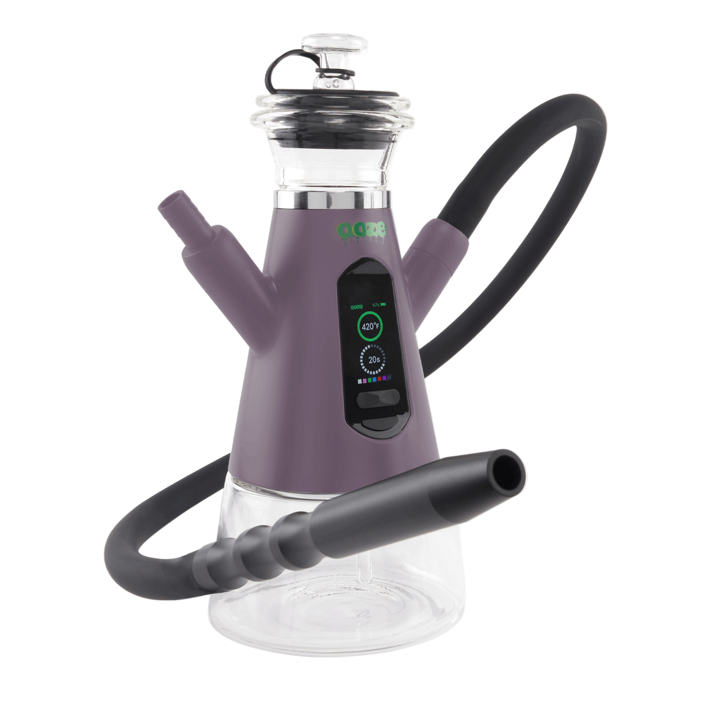 Lilac mist Ripely dab rig hookah with one hookah hose attached