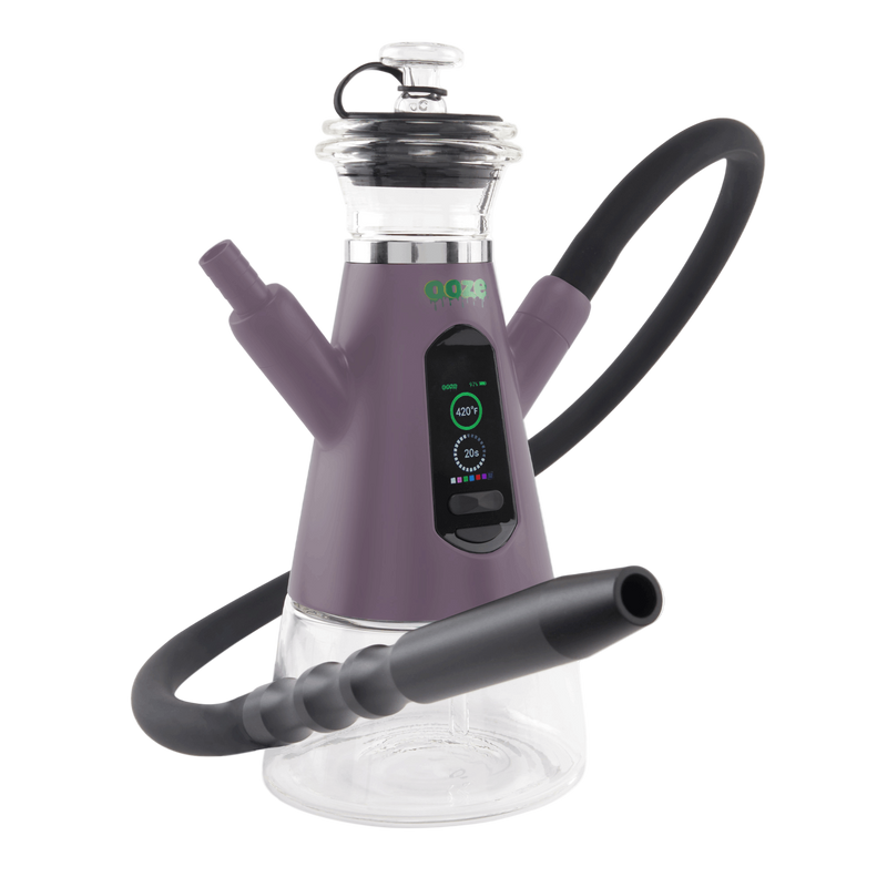 Lilac mist Ripely dab rig hookah with one hookah hose attached