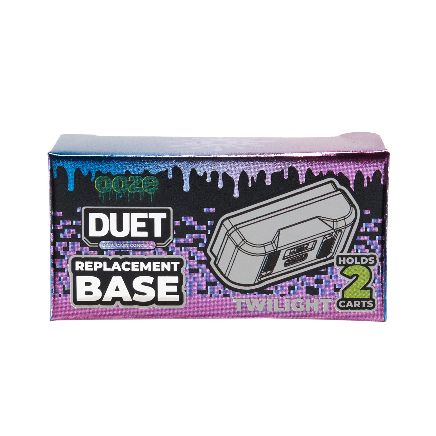 Front view of twilight double cartridge vape battery replacement product box