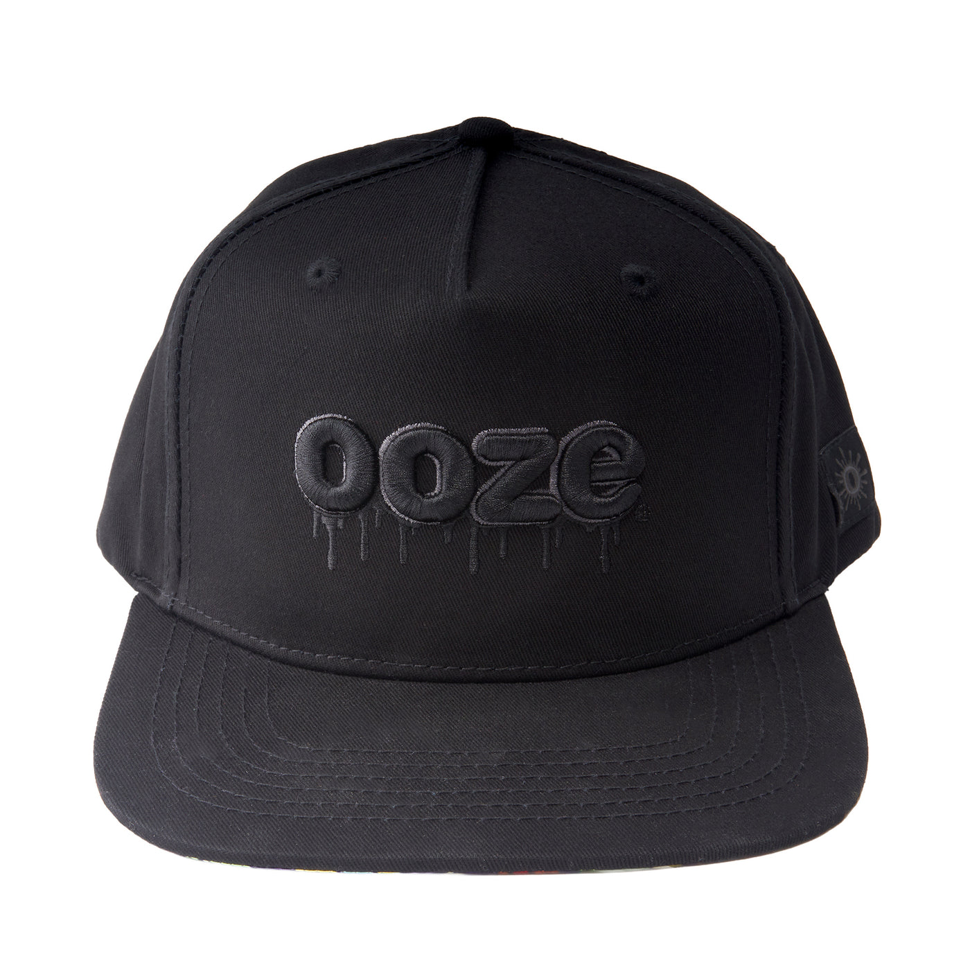Front view of the Ooze flat brim Hype Engine hat with gray logo