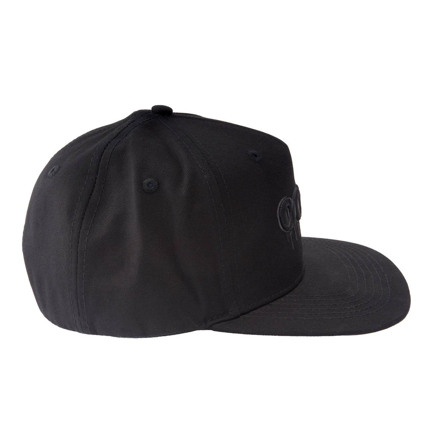 Side view of the Ooze flat brim Hype Engine hat with gray logo