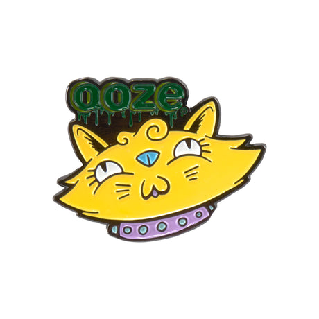 Yellow cat design Ooze enamel pin
