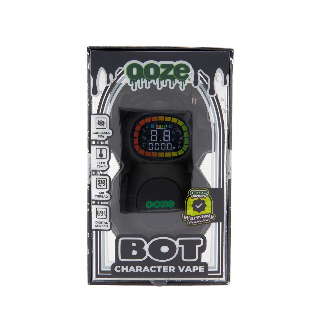Black Ooze Bot character vape battery in the box
