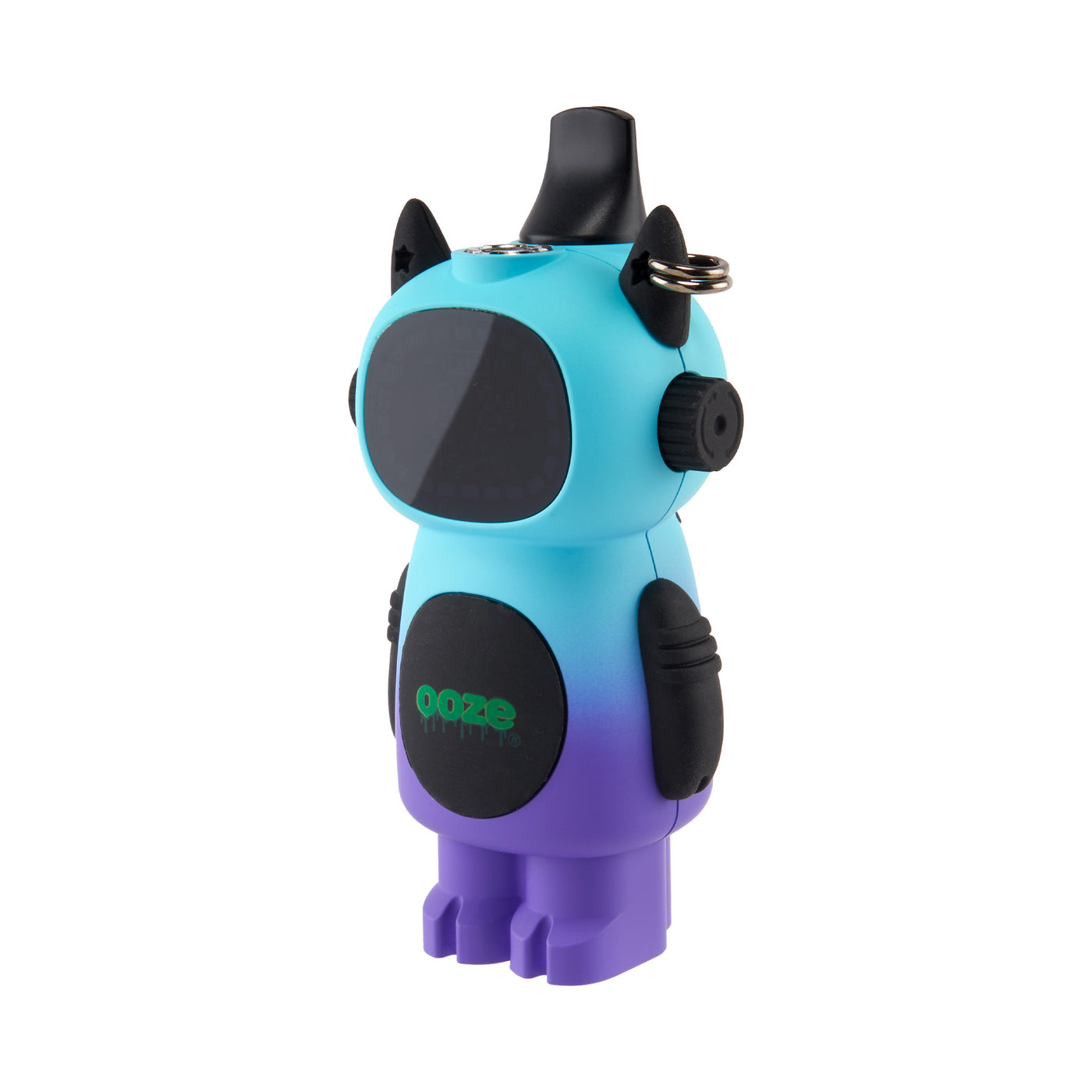 Angled view of Moonrise Ooze Bot character vape battery 