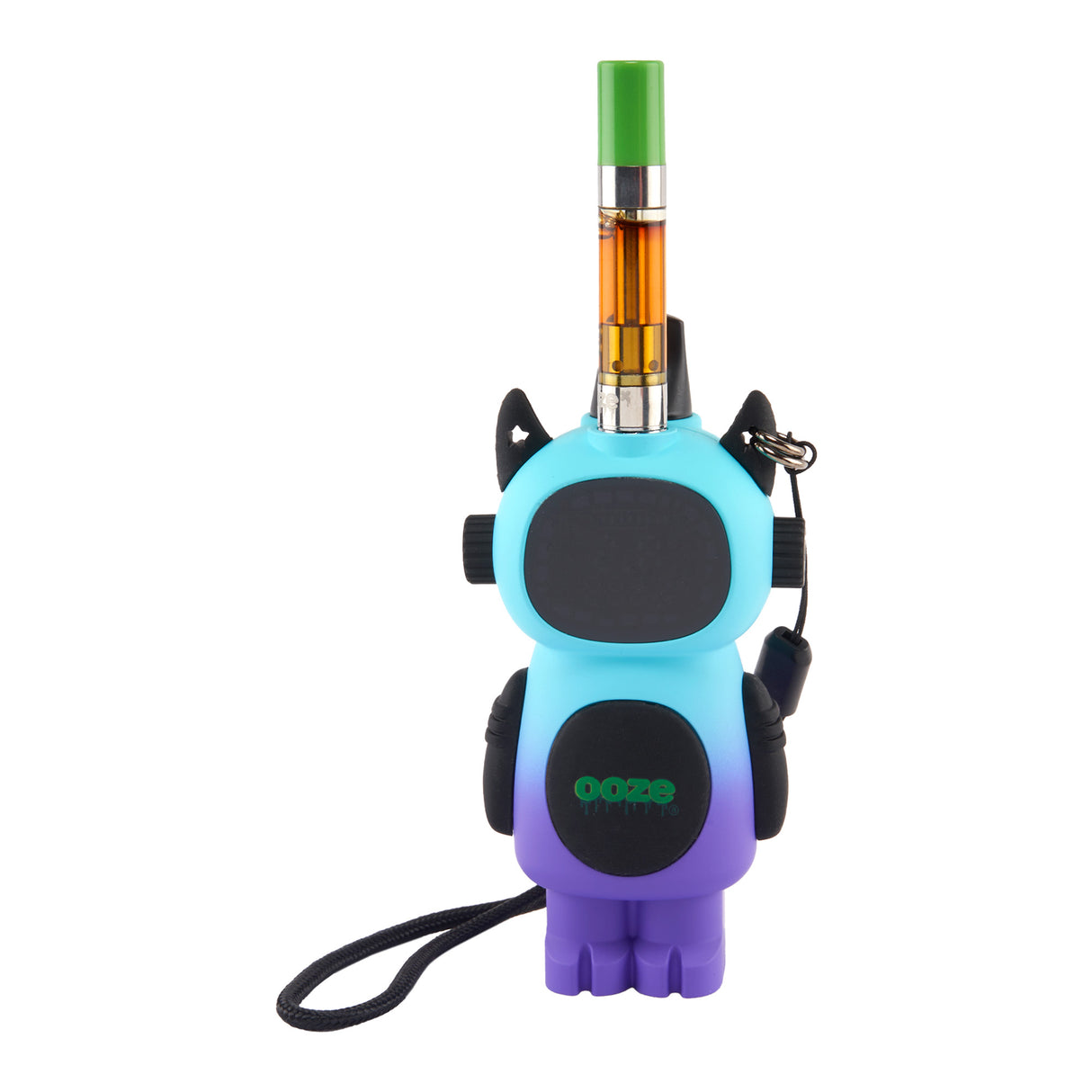 Moonrise Ooze Bot character vape battery with a cart screwed on top of head