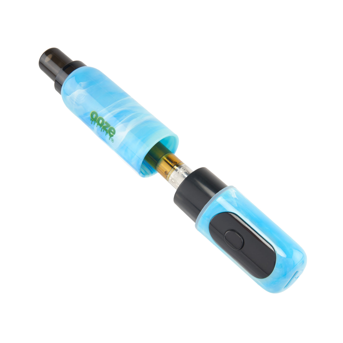 Pulling cap off blue Hilo battery to show cart inside